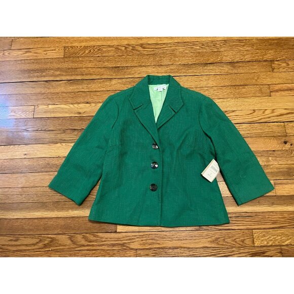 Coldwater Creek Blazer Jacket Women's Size 8p Easy Fitted Green NWT $89.95 - Picture 1 of 5